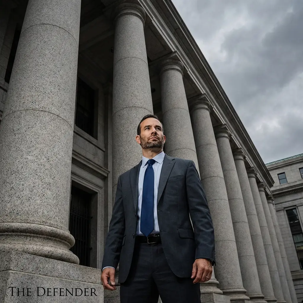 Courthouse and dramatic civic architecture suggesting federal civil-rights litigation